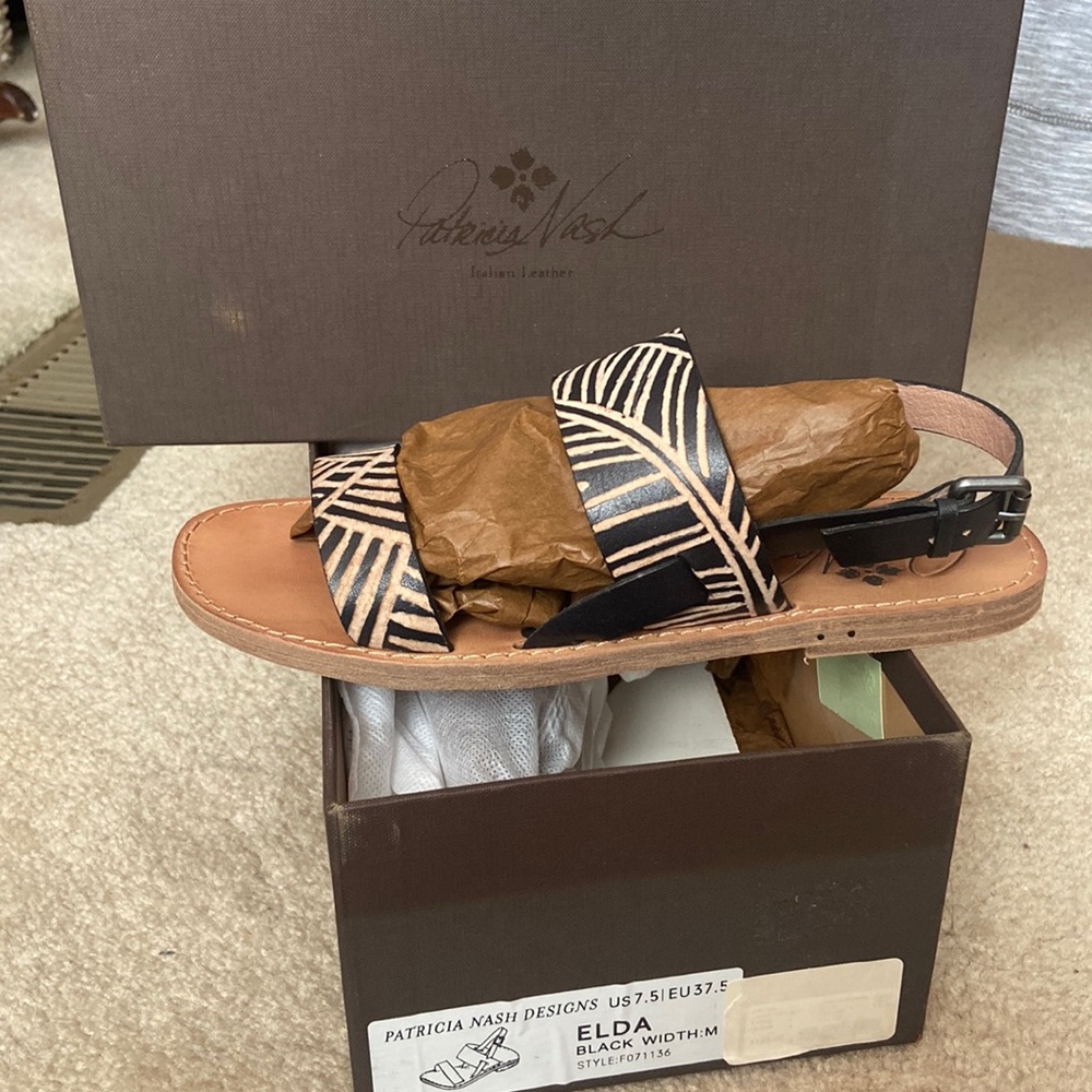 Patricia Nash striped sandals.